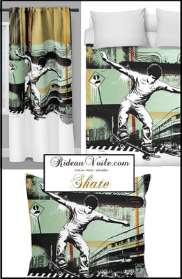 Boutique motif imprimé skate Sport skateur décoration rideau couette Ado