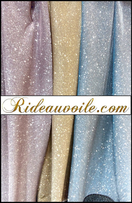 Tissu ameublement déco gloss paillettes brillant diamant occultant rideau au mètre ado bleu rose or