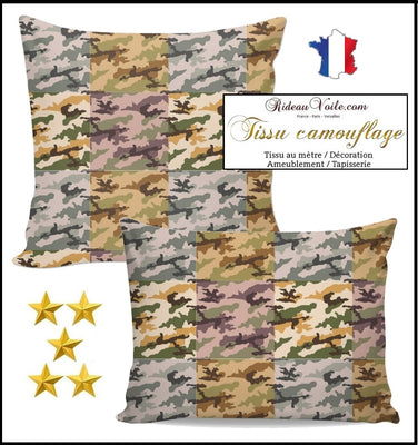 Tissu au mètre Motif armée camouflage housse couette design militaire rideau