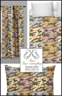 Tissu au mètre Motif armée camouflage housse couette design militaire rideau