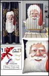 Créateur designer décoration vitrine motif imprimé Père Noel rideau occultant ignifugé