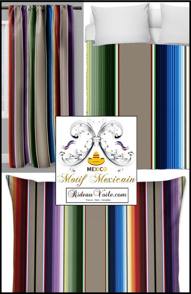 Tissu décoration ameublement tapisserie motif mexicain mètre rideau couette mexican fabric home decor drapes curtains duvet cover