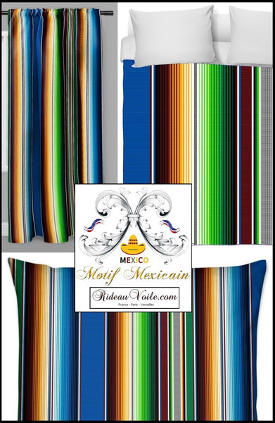 Décoration mexicaine motif Mexicain rideau voilage tissu ameublement tapisserie ignifugé mètre siège