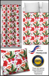 Feuilles fleurs motif exotique tropical flamant tissu tapisserie décoration