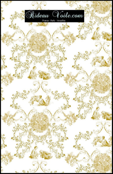 Tissu ameublement Toile de Jouy décoration au mètre rideau voilage tapisserie siège