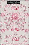 Tissu ameublement Toile de Jouy gris au mètre rideau voilage tapisserie siège