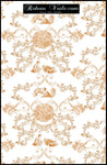 Tissu ameublement Toile de Jouy orange au mètre rideau voilage tapisserie siège