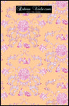 Tissu ameublement Toile de Jouy rose orange au mètre rideau voilage tapisserie siège. Boutique Empire Achat de rideaux motif toile de Jouy sur mesure décoration d’intérieure. Tissu ameublement haut gamme au mètre ignifugé, occultant, voilage, rideau, coussin, couette. French fabric flower curtain drapes upholstery. Tela cortina. verhokangas. Tessuto per tende. Rido Stoff Riddoen.