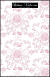 Tissu ameublement Toile de Jouy rose au mètre rideau voilage tapisserie siège