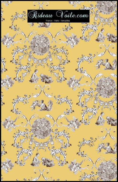 Tissu ameublement Toile de Jouy marron au mètre rideau voilage tapisserie siège. Boutique Empire Achat de rideaux motif toile de Jouy sur mesure décoration d’intérieure. Tissu ameublement haut gamme au mètre ignifugé, occultant, voilage, rideau, coussin, couette. French fabric flower curtain drapes upholstery. Tela cortina. verhokangas. Tessuto per tende. Rido Stoff Riddoen.