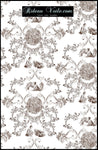 Tissu ameublement Toile de Jouy marron au mètre rideau voilage tapisserie siège