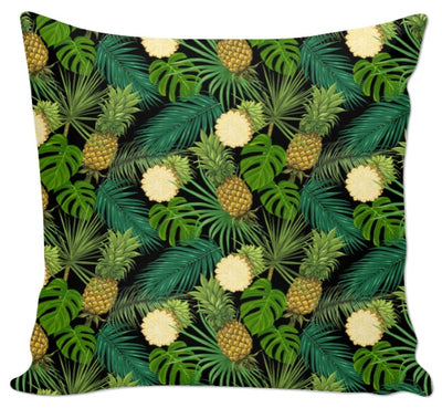 Tissu ameublement décoration exotique tropical feuilles ananas au mètre